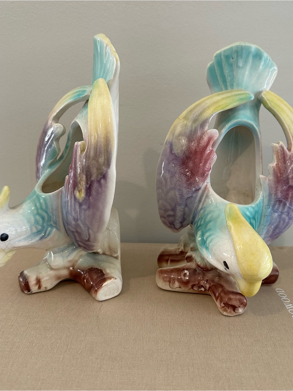 Morton Vintage Cockatiel Ceramic Wall Hanging Planters